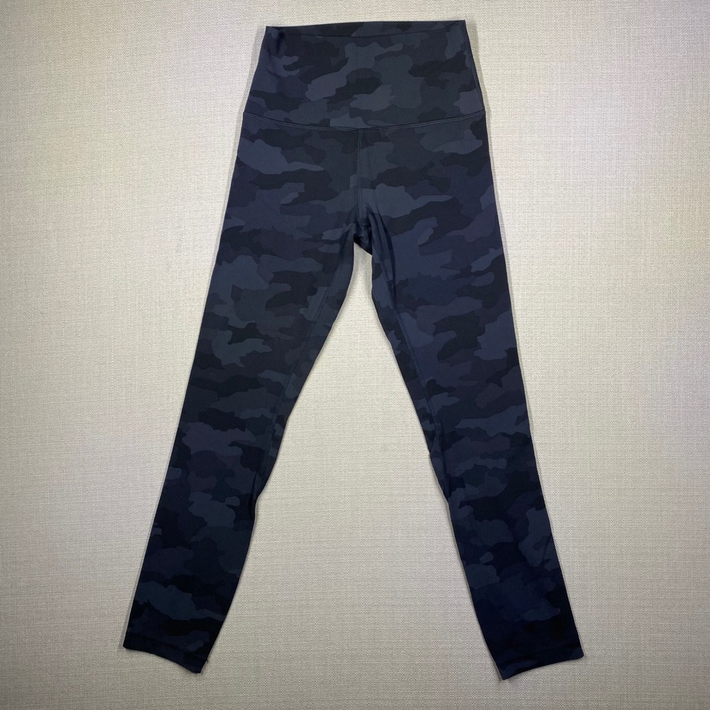 Lululemon Womens Align Leggings Black Camo Deep Coal Size 4 LW5DMLT